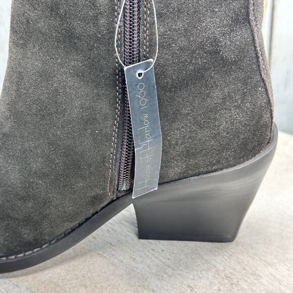 House of Harlow Womens Ankle Boots Size 6.5 Brown Leather Vintage Style Boot New - Picture 5 of 13